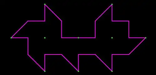 The Original Tokarsky Unilluminable Room with 24 sides, 1995. A video showing the path of a billiard ball in this room.