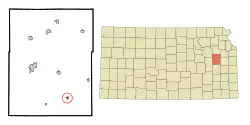 Location within Osage County and Kansas
