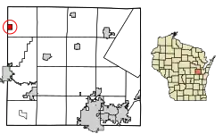 Location of Bear Creek in Outagamie County, Wisconsin.