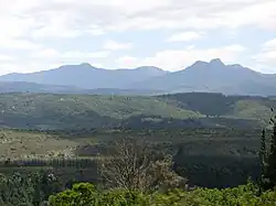 The Outeniqua Mountains, on which the settlement lies.