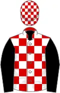 Red and white check, black sleeves