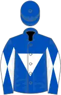 Royal blue, white inverted triangle, diabolo on sleeves