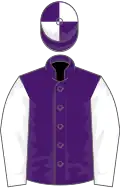Purple, White sleeves, Purple and White quartered cap