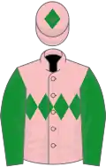 Pink, green triple diamond, sleeves and diamond on cap