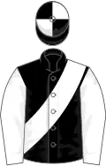 Black, white sash and sleeves, quartered cap