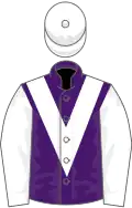 Purple, White chevron, sleeves and cap