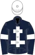 Dark Blue, White Cross of Lorraine, armlets and cap