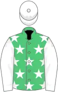 Emerald Green, White stars, sleeves and cap