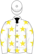 White, Yellow stars, White cap