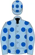 Light blue, royal blue spots