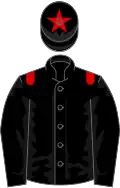 Black, red epaulets and star on cap