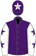 Purple, white sleeves, purple stars, purple cap, white star