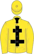 Yellow, black cross of lorraine, yellow cap