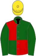 Bottle Green and Red (quartered), Bottle Green sleeves, Yellow cap