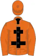 Orange, black cross of lorraine