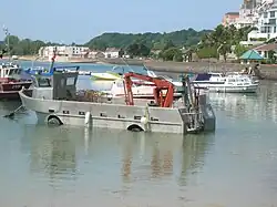 Oyster boat in the harbour at Gorey