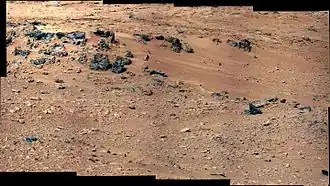 "Rocknest" sand patch in Aeolis Palus - between "Bradbury Landing" and Glenelg (September 28, 2012).