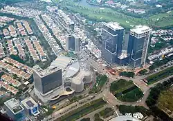Aerial shot of Pantai Indah Kapuk.