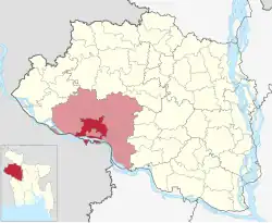 Location of Paba Upazila