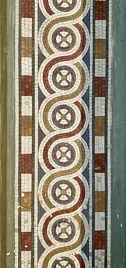 Neoclassical guilloché on a wall in the Neues Museum, Berlin, by Friedrich August Stüler, 1843-1855