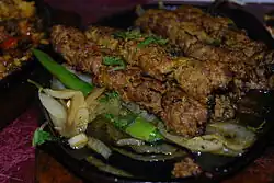 Seekh kebab (minced meat on skewers), a famous South Asian food specialty