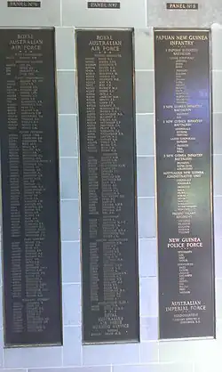 Photos of Panels 6,7,8 on the Lae Memorial