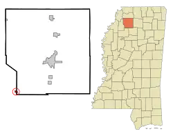 Location of Crowder, Mississippi
