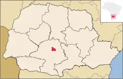 Location of Campina do Simão in Paraná