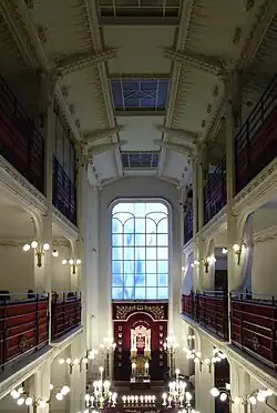 Interior of the Synagogue on Rue Pavée, by Hector Guimard, with its discreet Art Nouveau detail (1913)