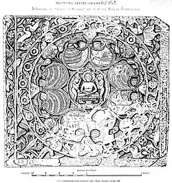 The Jina Parsvanatha ayagapata, Mathura circa 15 CE, Lucknow Museum.[125][128]