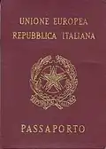 Cover of passport as issued from 1998 to 2006