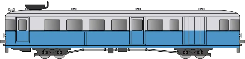 Railcar in PLM livery.