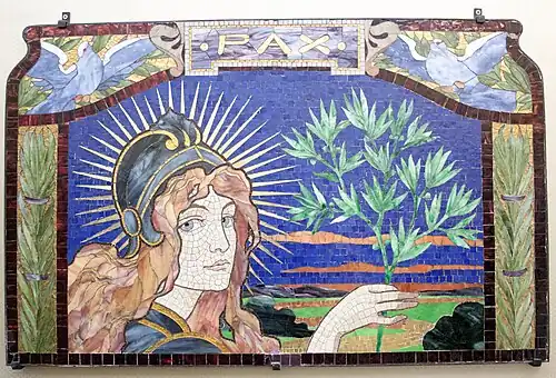Pax, mosaic by Miksa Róth, which received the silver medal at the Paris World Exhibition in 1900
