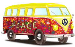 Peace symbols and flowers were an aesthetic of the counterculture and hippie movements of the 1960s and later in the 1970s.