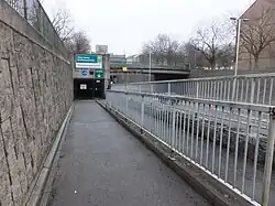 Entrance to the Clyde pedestrian and cyclist tunnel