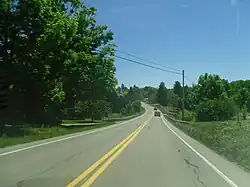 Eastbound PA 957 in the village of Lander