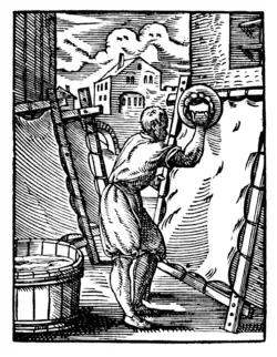 A German parchmenter during the 16th century