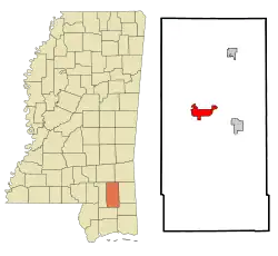 Location of New Augusta, Mississippi