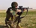 Peshmerga soldier operating an M4 carbine.