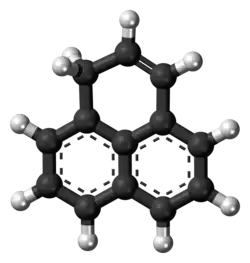 Ball-and-stick model of the phenalene molecule