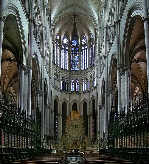 The Gothic choir at Amiens Cathedral, France