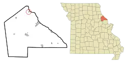 Location of Ashburn, Missouri