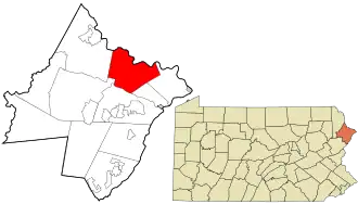 Location in Pike County and the state of Pennsylvania.