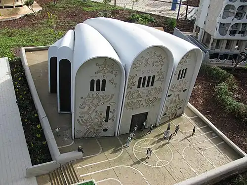 Model of the synagogue at Mini Israel