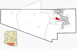 Location in Pima County and the state of Arizona