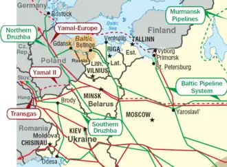 Location of Baltic Pipeline System