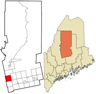 Location in Piscataquis County and the state of Maine.