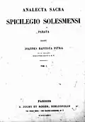Analecta sacra spicilegio solesmensi parata, 1876