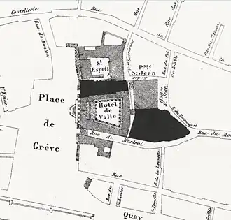 The Hôtel de Ville on the Verniquet atlas, 1780s