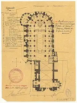 Cathedral plan (1899) (Archives Nationales)
